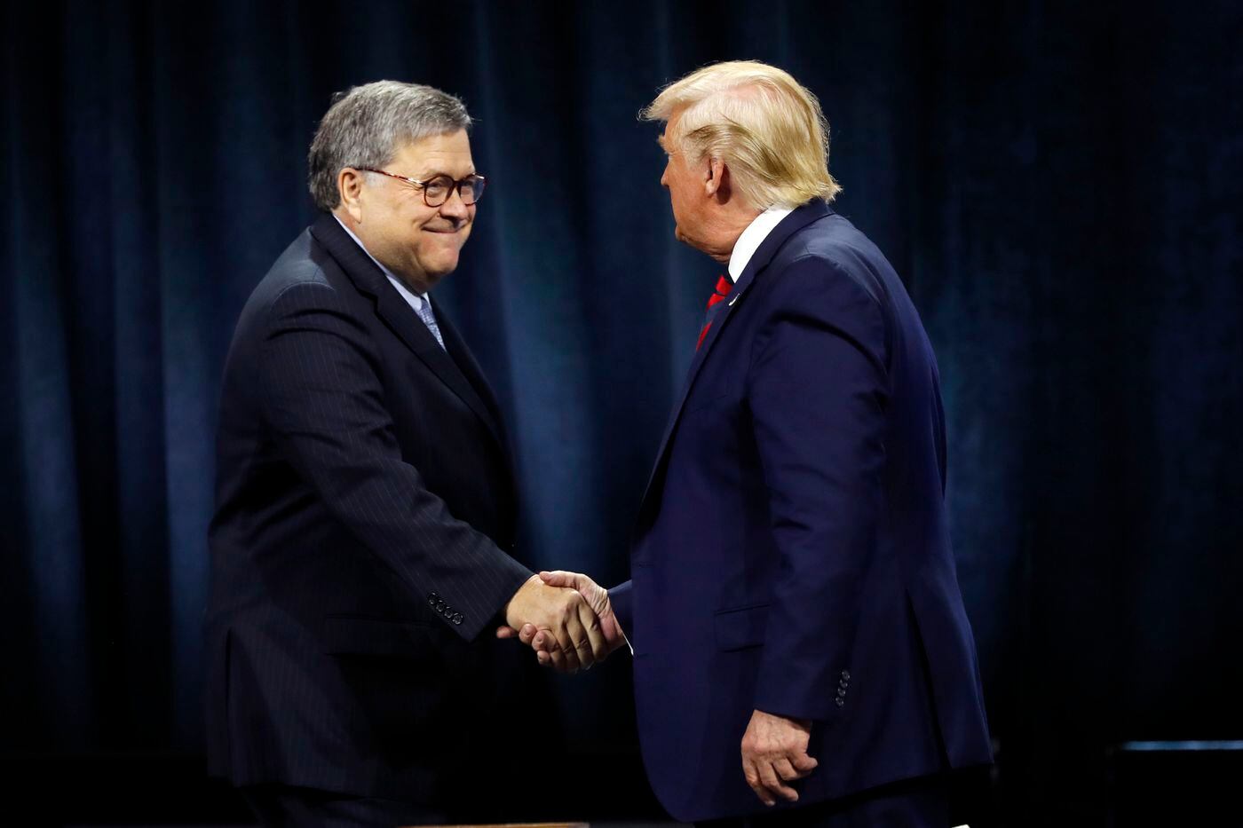 president donald trump shakes hands with attorney general