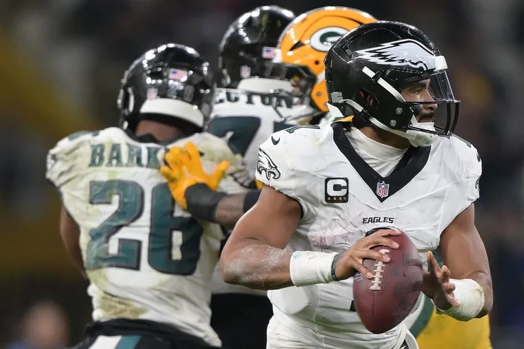 Eagles quarterback Jalen Hurts completed 18 of his 22 passes that flew fewer than 15 air yards. On passes of 15 air yards or more, Hurts was 2-for-7 with two interceptions.