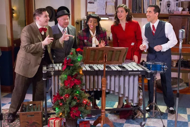 The cast of “It’s a Wonderful Life: A Live Radio Play,” through Dec. 17 at Independence Studios on 3 at the Walnut Street Theatre.