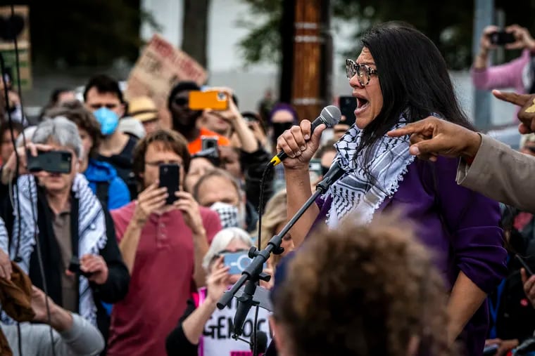 Rep. Rashida Tlaib (D., Mich.) may believe that the slogan “From the river to the sea, Palestine will be free” is a call for "peaceful coexistence,” but she should know better, writes Trudy Rubin.