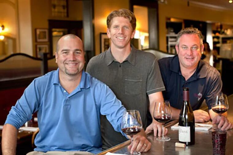 At Kosta Browne Winery, partners (from left) Dan Kosta, Chris
Costello, and Michael Browne now hold a minority stake after selling the business to Vincraft for $40 million in 2009. Kosta and Browne launched the winery in 1997 with $2,600 and one barrel of grape juice.