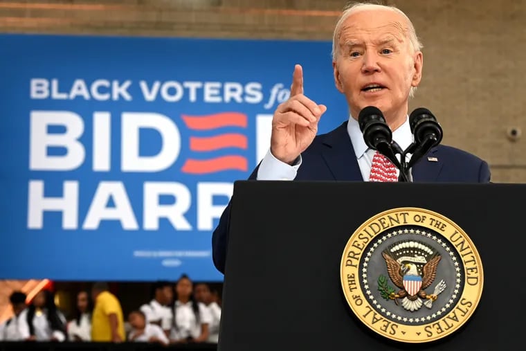 President Joe Biden will make a campaign stop in Philadelphia on Sunday.