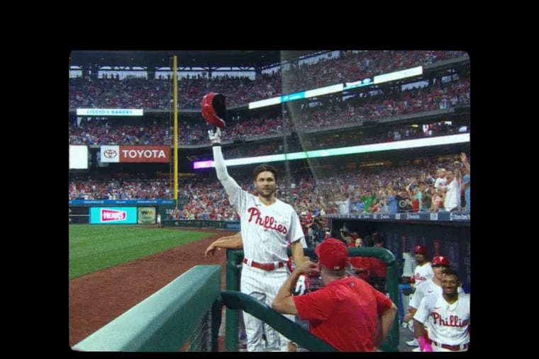 Trea Turner thanks his fans from the dugout, after 42,000 people gave him a standing ovation. From Netflix's short documentary, 'The Turnaround.'