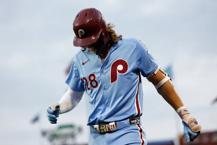 Phillies third baseman Alec Bohm during a game against the Braves on Thursday.