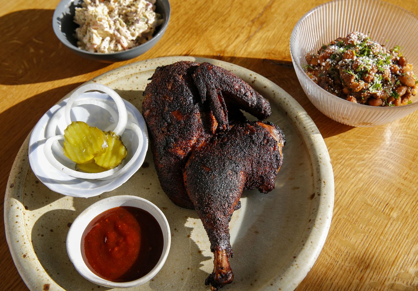 Smoked Half Chicken at the barbecue pop-up at Cadence Restaurant.