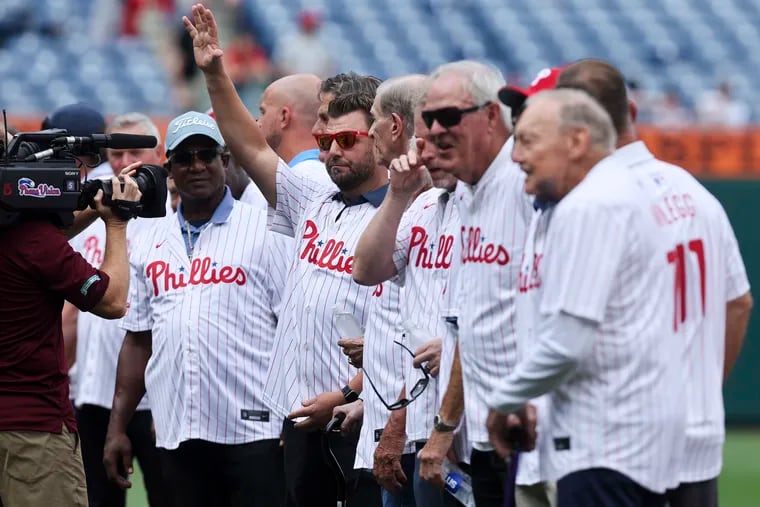 Former Phillies players are recognized ahead of Sunday's series finale vs. the Washington Nationals at Citizens Bank Park.