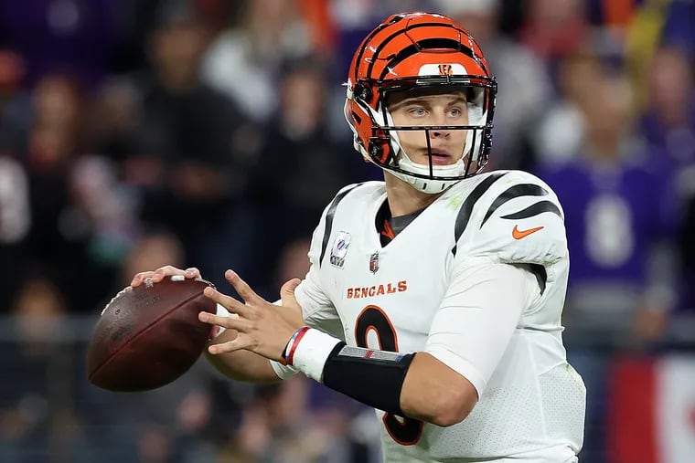 Cincinnati Bengals quarterback Joe Burrow enters Monday night's game at Cleveland having passed for 781 yards, six touchdowns and no interceptions in his last two games. (Photo by Todd Olszewski/Getty Images)