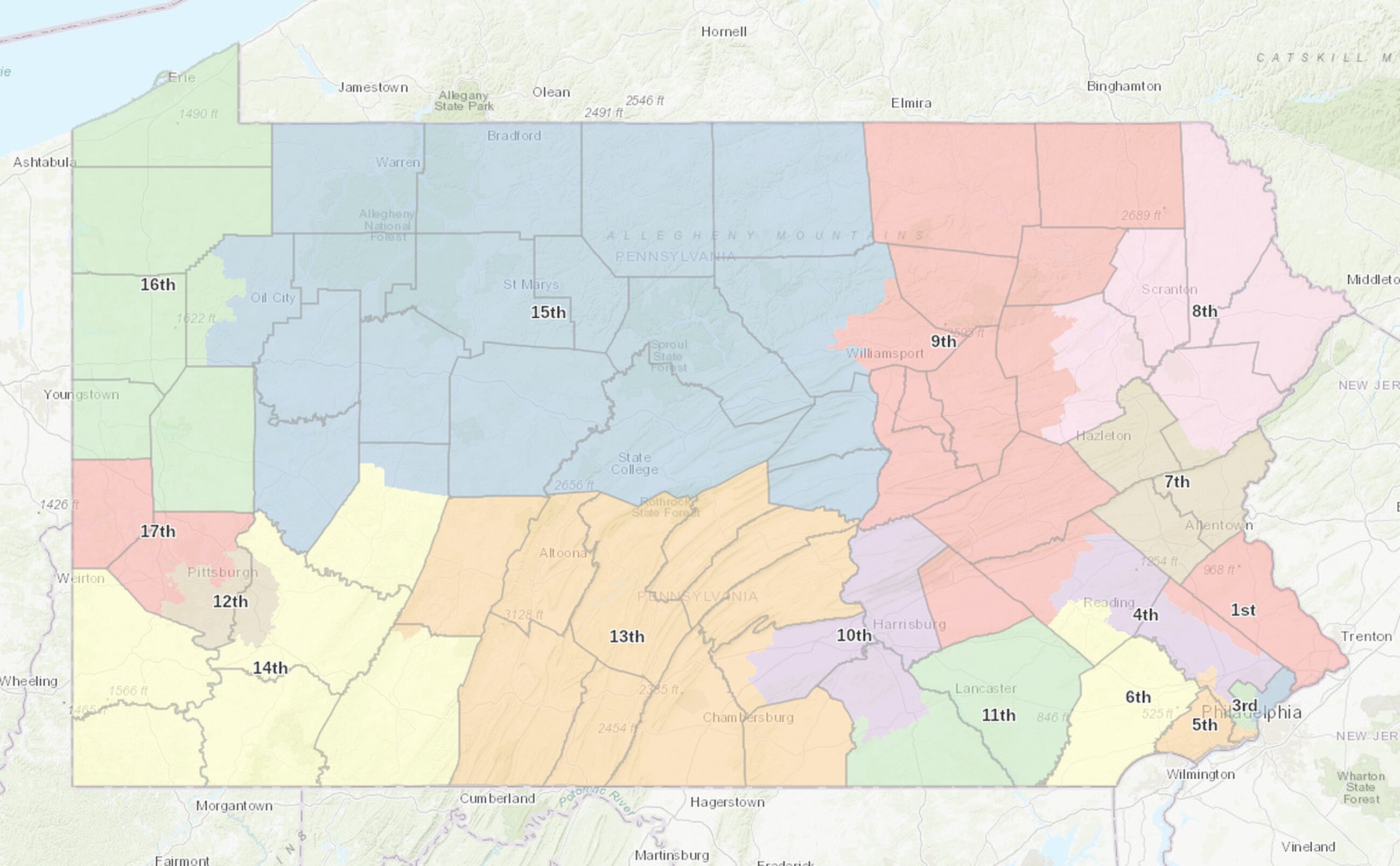 Pennsylvania redistricting 2022: All 17 new congressional districts ...