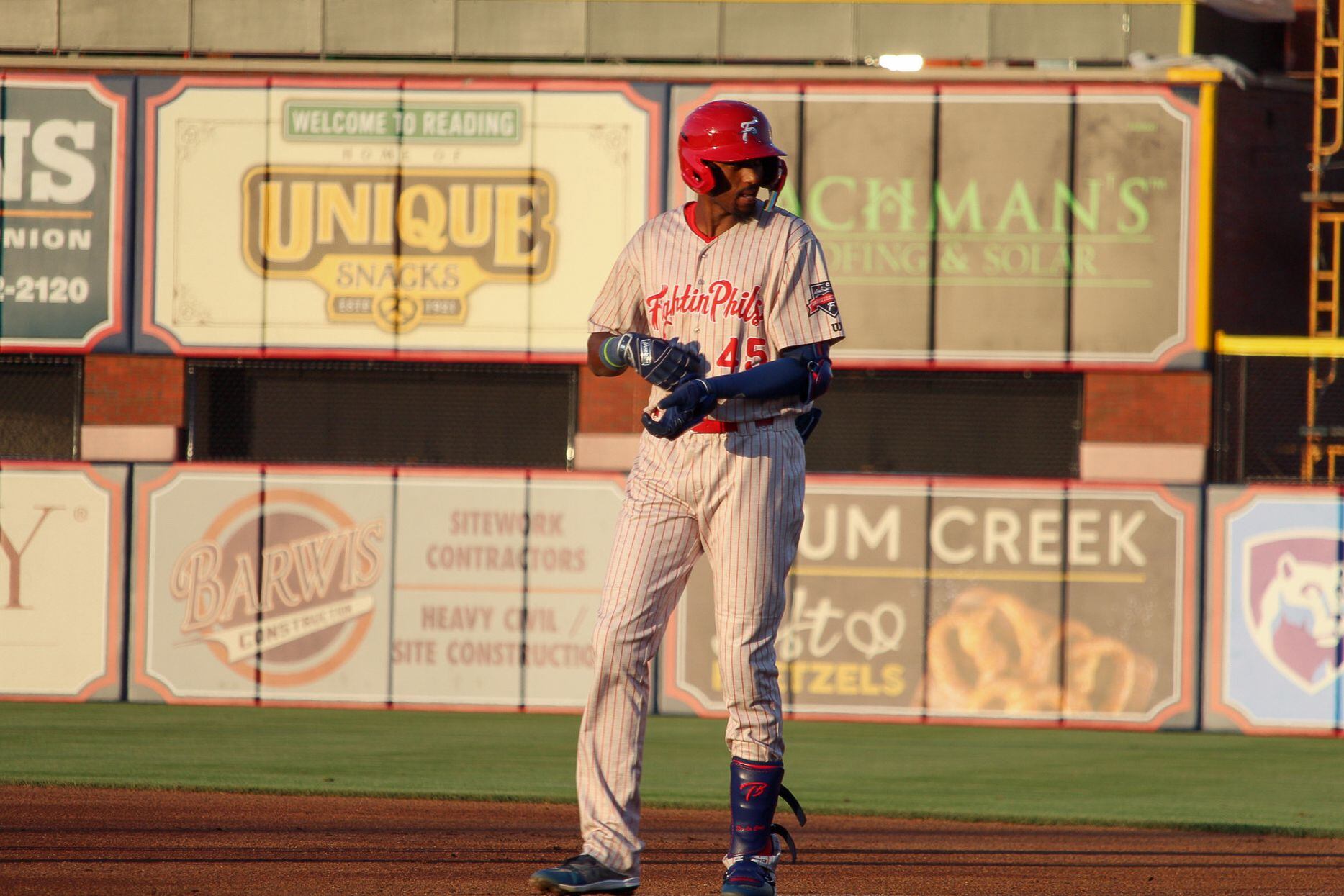 The Reading Fightin Phils' tallest player, first baseman Carlos De