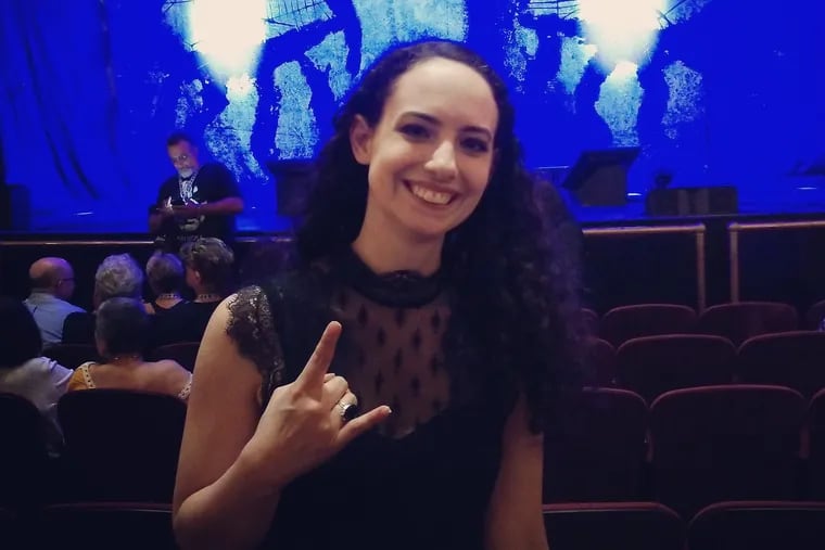 Elizabeth Dellario attends an Alice Cooper concert in September 2018.