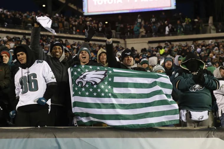 Eagles Fans Party at Super Bowl Pep Rally at Lincoln Financial