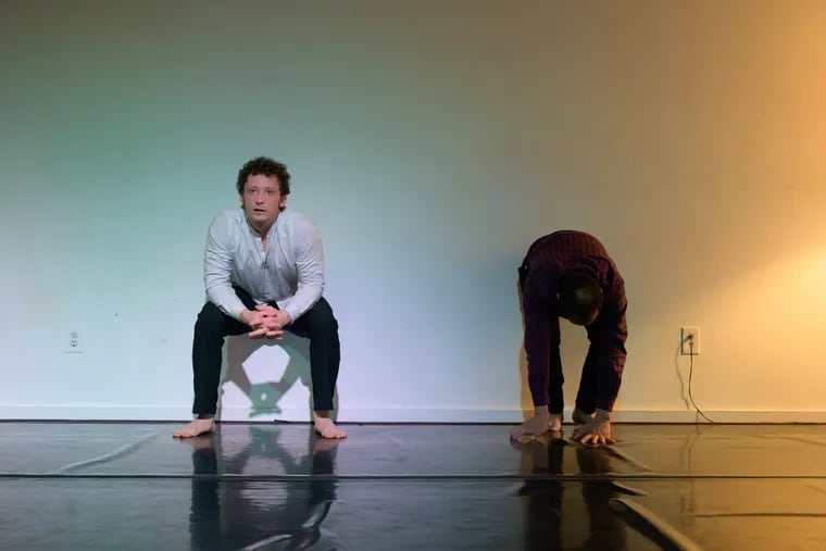 Ben Grinberg (left) with Hazem Header in "Fix Me," part of the Cannonball hub of the Philadelphia Fringe Festival. Grinberg is one of the producers of Cannonball.