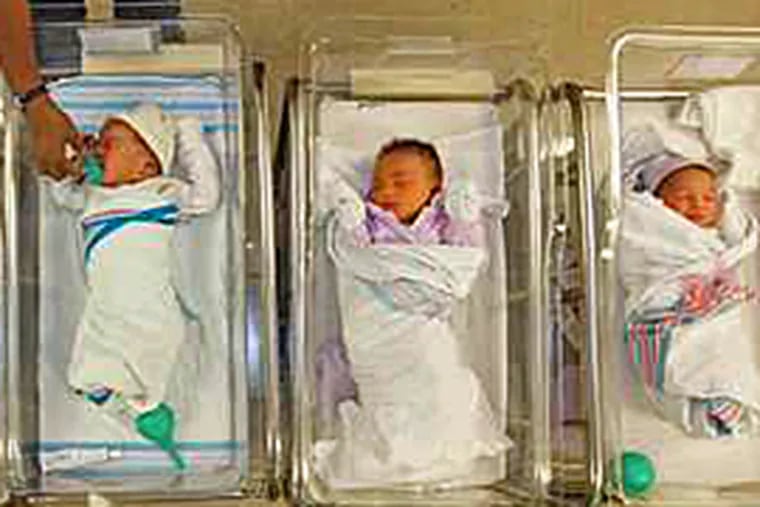 As of yesterday morning, 241 babies had been born at Pennsylvania Hospital this year.  A baby boomlet is underway in the region.  (Michael Bryant/Inquirer)