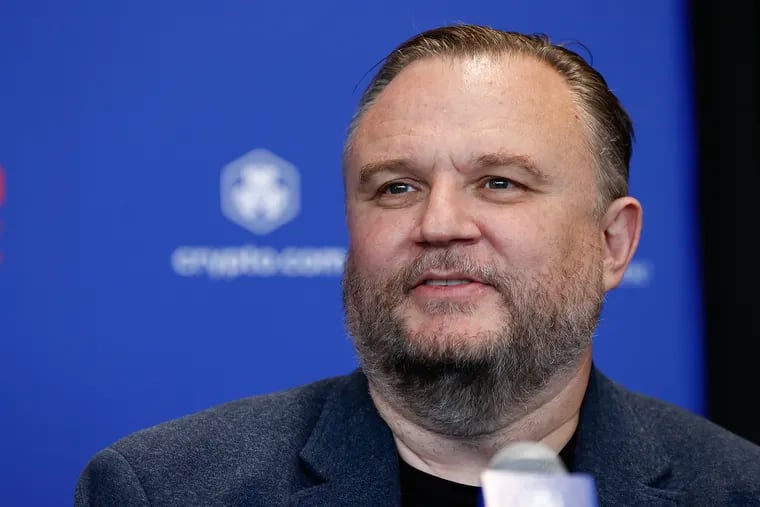 Sixers team president Daryl Morey during new Sixers Head Coach Nick Nurse introduction press conference at the Seventy Sixers Practice Facility in Camden, New Jersey on Thursday, June 1, 2023.