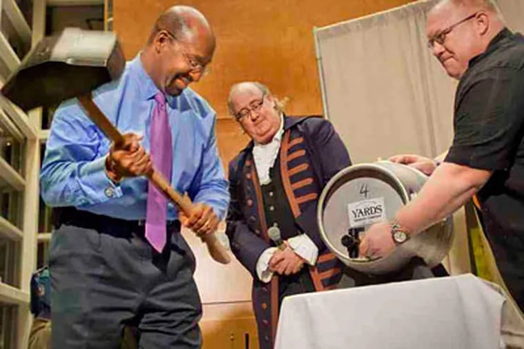 Mayor Nutter traditionally taps the first keg to open Philadelphia Beer Week. (George Widman Photography LLC)