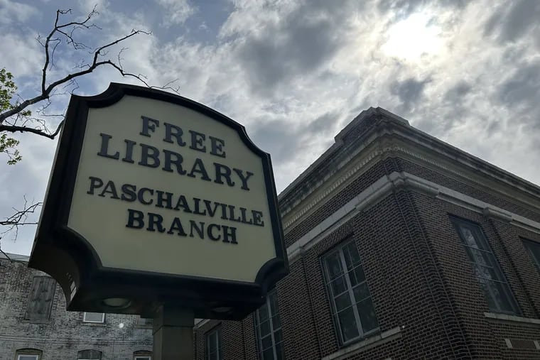 The sign in front of the Paschalville Free Library, where a groundbreaking ceremony for new renovations took place Wednesday.