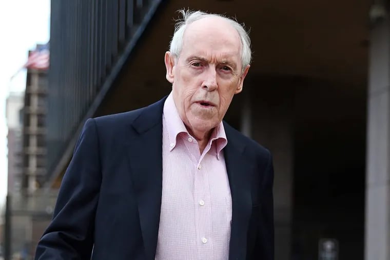 Federal prosecutors on Thursday concluded their racketeering case against payday lending pioneer Charles Hallinan, pictured here as he left the federal courthouse in Philadelphia after an April 2016 hearing.