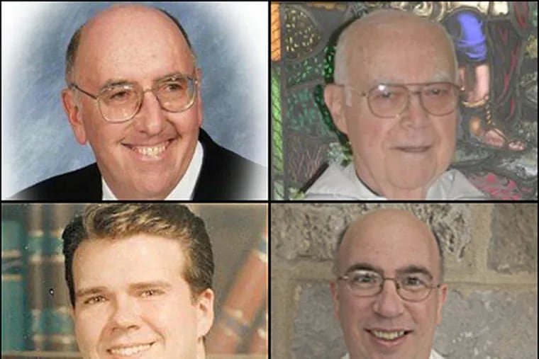Clockwise from top left, Rev. John F. Bowe, Rev. Daniel J. Hoy, Rev. Andrew D. McCormick and Rev. Zachary W. Navit have all been named in a list of 21 priests that had been put on administrative leave because of allegations of sexual abuse. (Archdiocese publications)