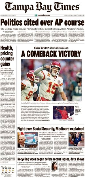 THE PRESS ENTERPRISE Newspaper Kansas city superbowl win February