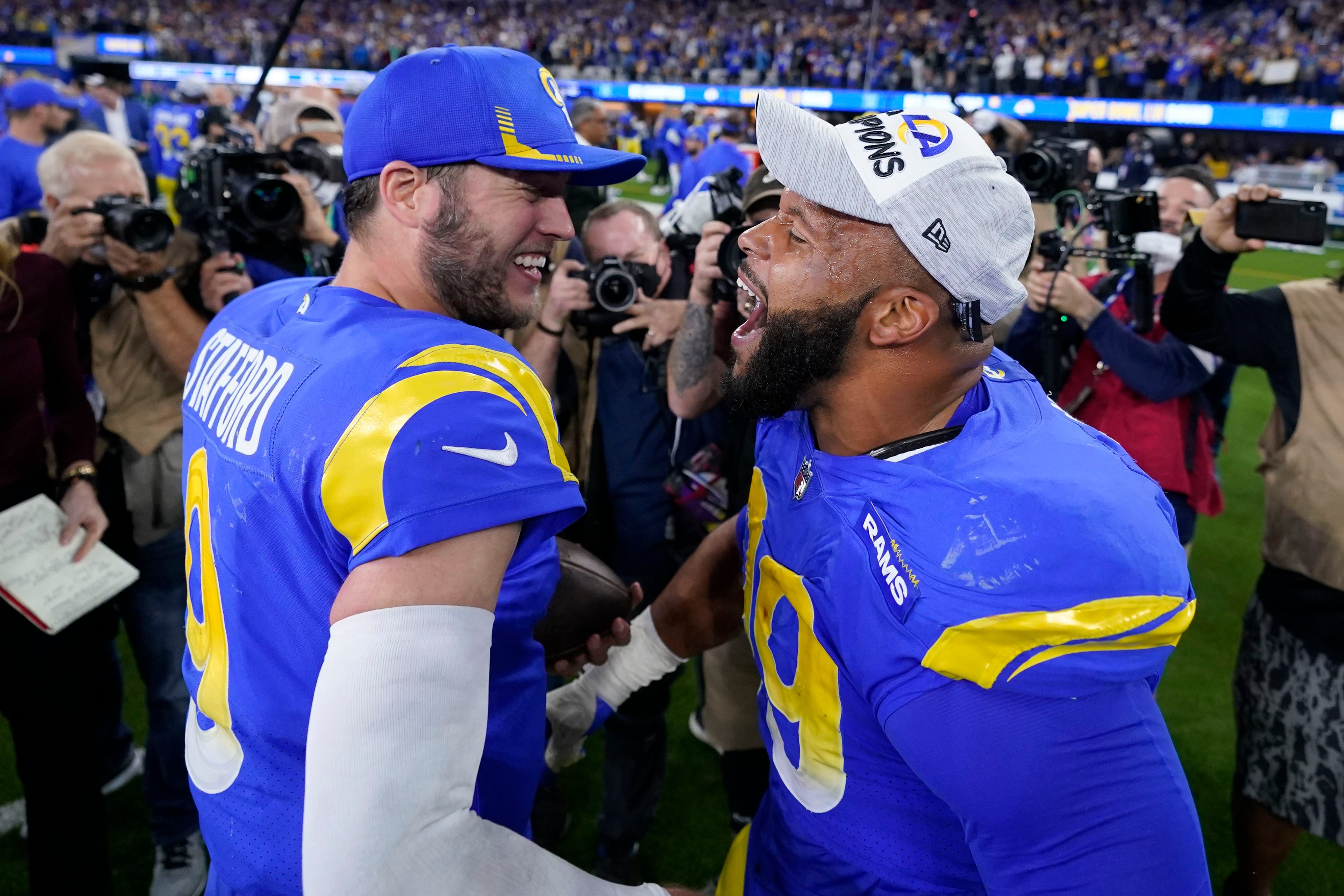 : NFL Super Bowl LVI Champions: Los Angeles Rams : NFL  Productions, Matthew Stafford, NFL Productions, Cooper Kupp, Aaron Donald,  Odell Beckham Jr., Jalen Ramsey, Von Miller, Sean McVay: Movies & TV