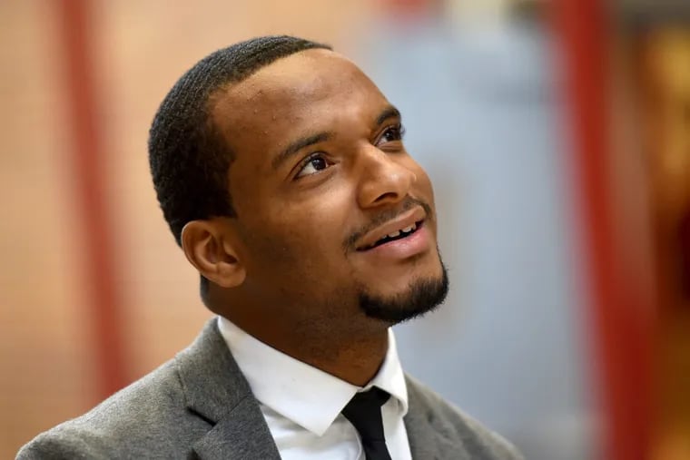 Hazim Hardeman is Temple University’s first Rhodes Scholar ever. He is photographed on campus November 19, 2017, where he graduated in May with a degree in strategic communication. Before Temple, he attended Community College of Philadelphia. TOM GRALISH / Staff Photographer