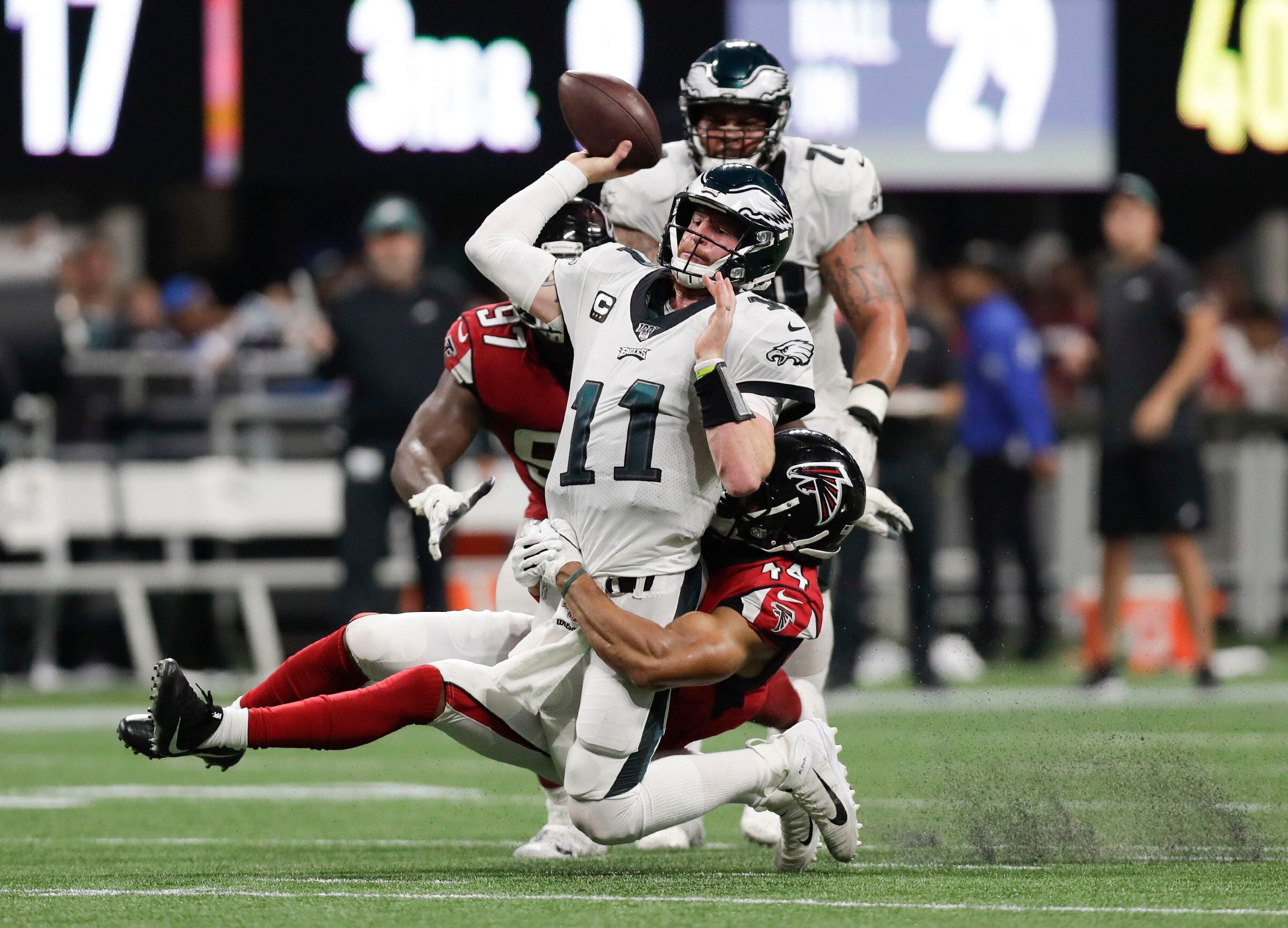 Carson Wentz leads depleted Eagles back against Falcons, but to no