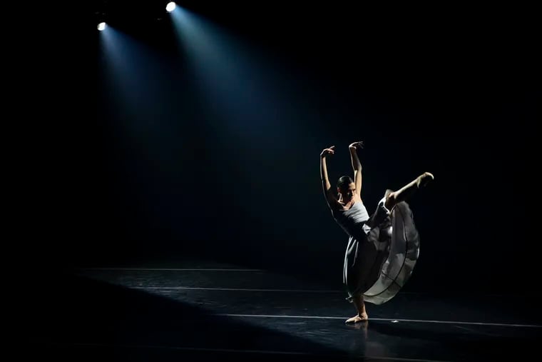 Gabriela Mesa, of the Philadelphia Ballet, performs in Landscaping the Mist choreographed by Angel Corella during a dress rehearsal for The Spark at the Performance Garage.