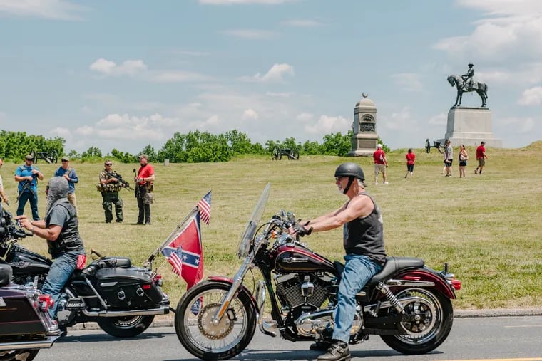 An online threat from the supposed leader of antifa called for the burning of American flags on the grounds of the Gettysburg National Military Park where militias and other white nationalists assembled to protect the historic grounds.
