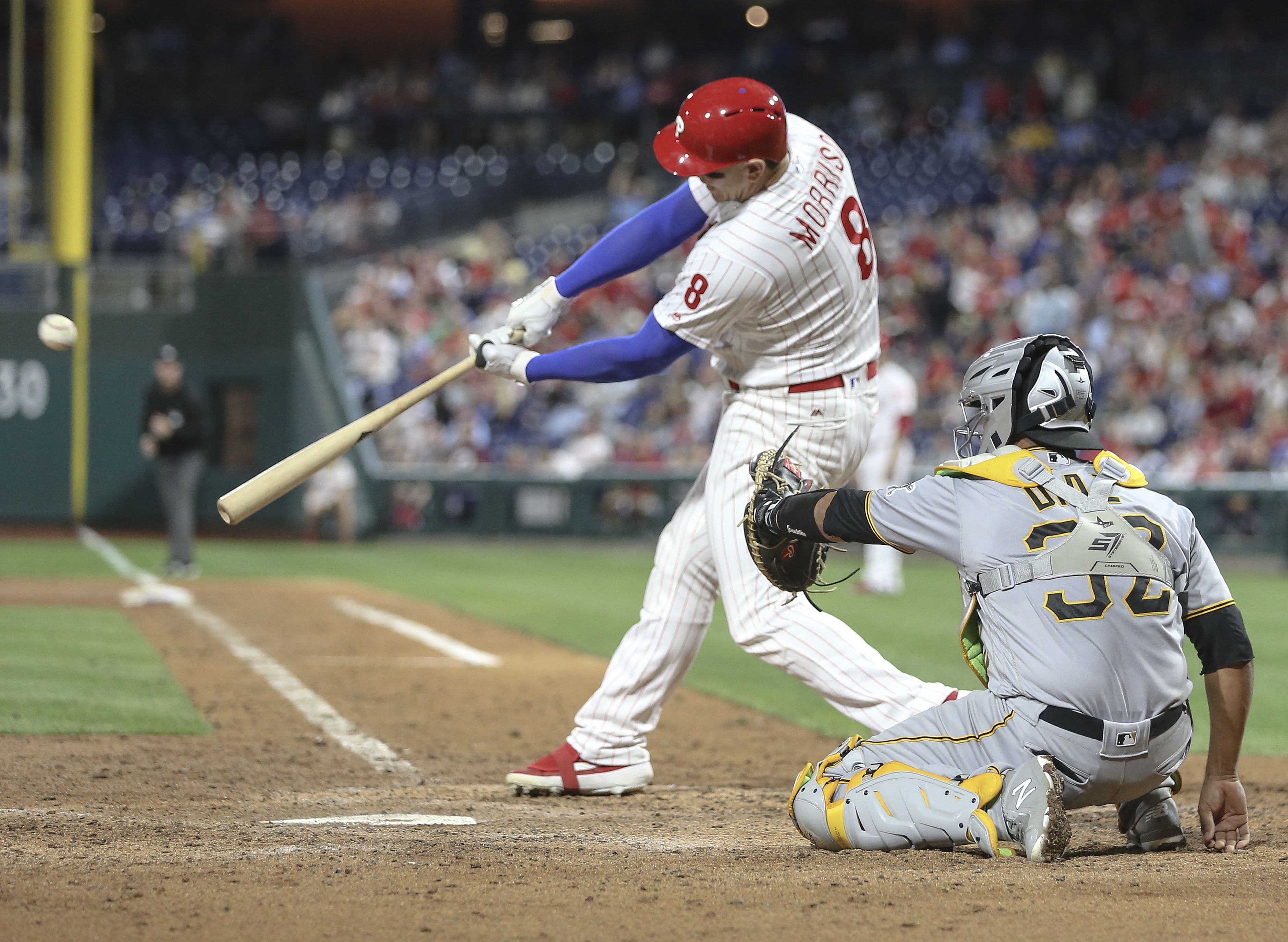 A fan might regret promising the Phillies nuggets if Rhys Hoskins homers 