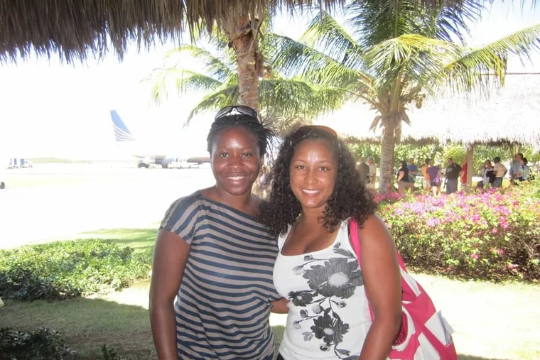 Lorpu Jones (left) and Jamila Harris-Morrison, of Philadelphia, plan to be in Sao Paulo, Brazil, for the Eagles' opening game.