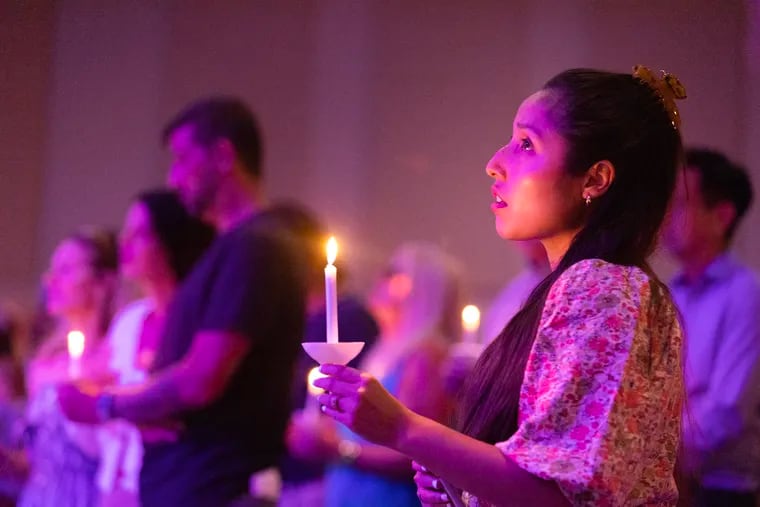 A prayer vigil was held at The Crossing United Methodist Church on July 20, 2023 for the victims of the recent flash floods in Washington Crossing, Bucks County. Five people are confirmed dead.