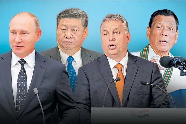 From left: Russian President Vladimir Putin, Chinese President Xi Jinping, Hungary’s Prime Minister Viktor Orban, and Philippines President Rodrigo Duterte