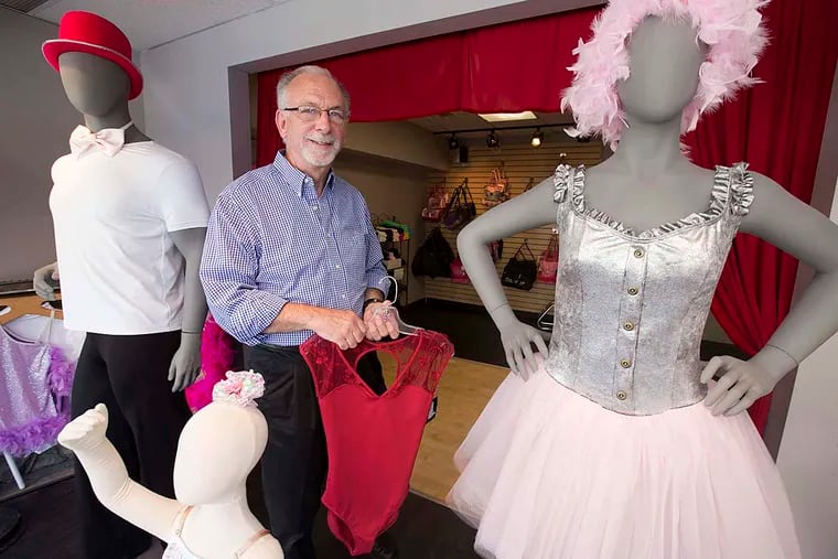 Owner Peter Cohen at Baum's Dancewear on East Passyunk Avenue. He said a Merchants Fund grant &quot;was a huge help&quot; in getting a website redesign.
