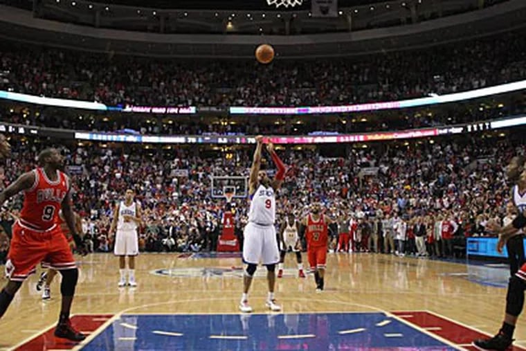 Andre Iguodala hit two free throws with 2.2 seconds left in Game 6 to seal the Sixers' victory. (Yong Kim/Staff Photographer)