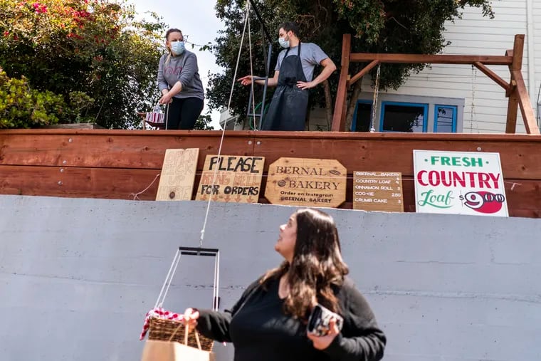 A growing number of San Francisco Bay area residents are supporting local small businesses such as Bernal Bakery. Chefs Daniella Banchero and Ryan Stagg began the pop-up, where you pick up your bread out of a lowered-down wicker basket.