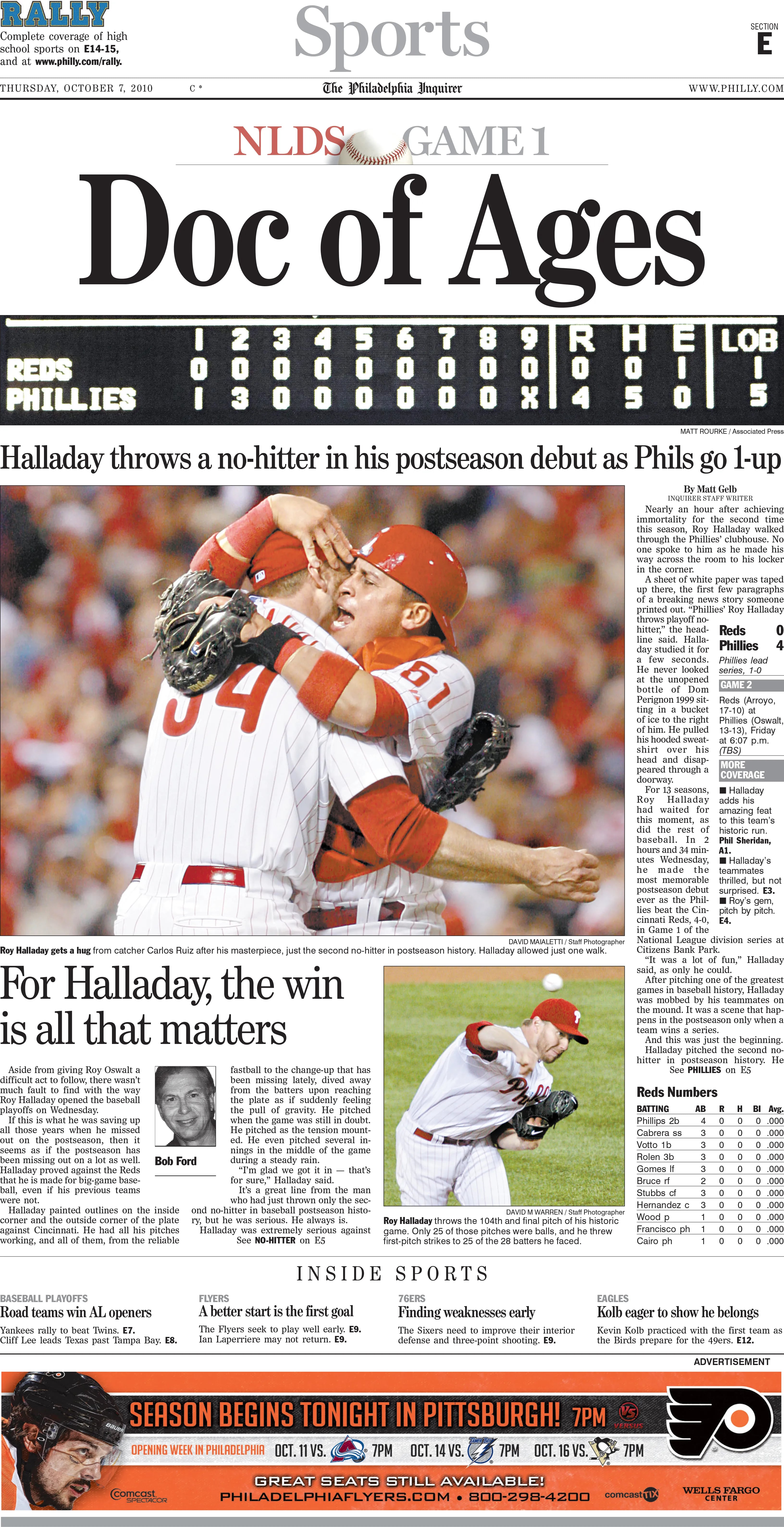 Philadelphia Phillies on X: Twitter was a simpler place in 2010, as we  discovered by looking back at reactions to Roy Halladay's Postseason  no-hitter:   / X