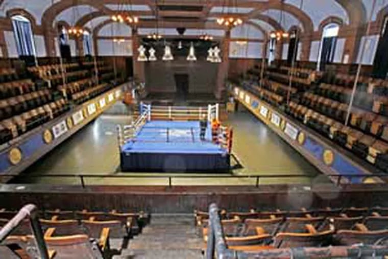 The top floor of the Legendary Blue Horizon houses the 1,500-seat boxing arena. The venue at 1314 N. Broad St. is on the market with an asking price of $6.5 million. Part-owners Carol Ray and Vernoca Michael are in the lower right corner of the ring.