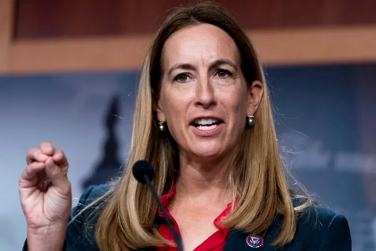 U.S. Rep. Mikie Sherrill, (D., N.J.) speaks during a news conference on Capitol Hill in Washington on Tuesday, Sept. 28, 2021.