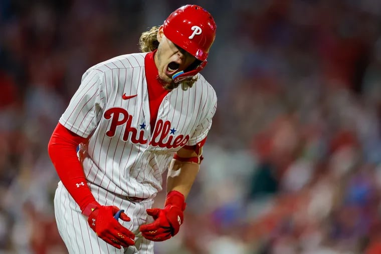 Philadelphia Phillies' Alec Bohm in action during a baseball game