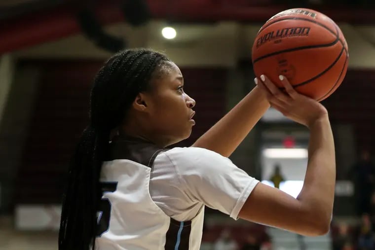 Savannah Curry of Westtown shoots a three pointer during the PAISAA Championship game at the Hagan Arena in Philadelphia, Pa. on Sunday, February 26, 2023. Westtown defeated Penn Charter 74 to 54.