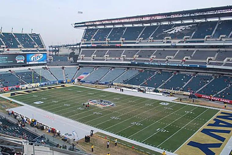Lincoln Financial Field is ready to host the 2010 Army-Navy Game. (Jonathan Tannenwald/Philly.com)