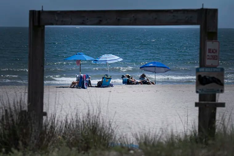 Beachgoers relaxed on Thursday, June 20, 2024, at the shore in Ventnor, N.J.