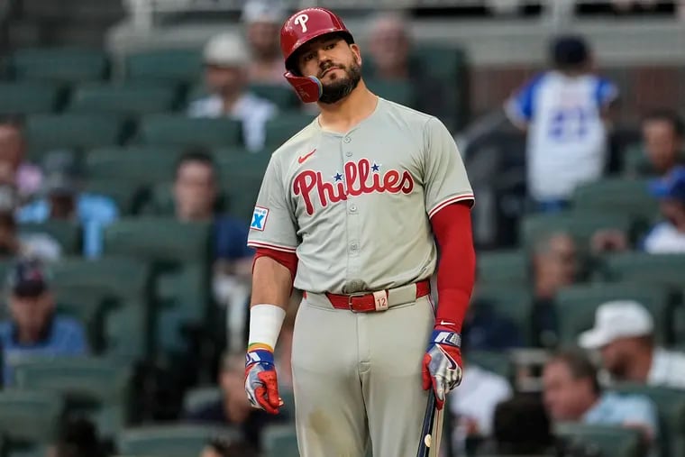 Kyle Schwarber had just one hit in 10 at bats in the Phillies' series against the Braves.