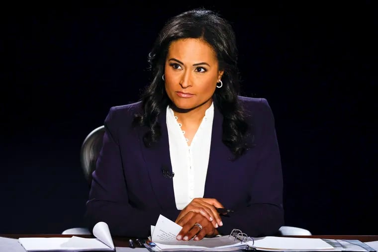 Kristen Welker, seen here moderating the final presidential debate between then-President Donald Trump and the Democratic presidential candidate Joe Biden, announced she was having a baby via surrogate.