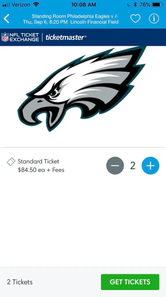 eagles single game tickets