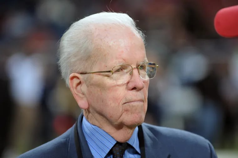 Art McNally, the NFL's former director of officiating, before a game between the San Francisco 49ers and St. Louis Rams on Jan. 1, 2012.