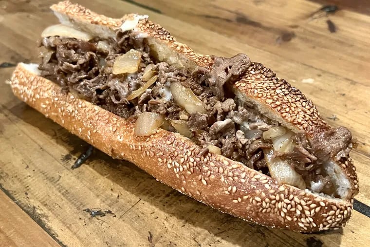 A cheesesteak on the house-baked roll at Del Rossi's, 538 N. Fourth St.