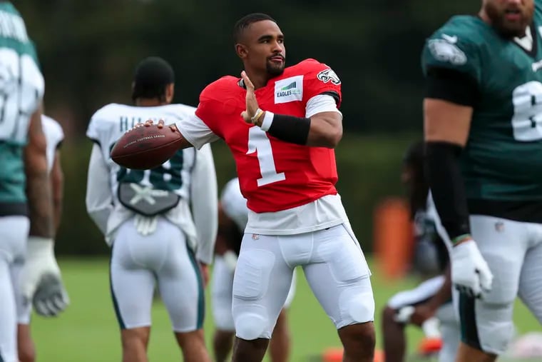 Eagles' Jalen Hurts excited to meet Cam Newton in joint practice with ...