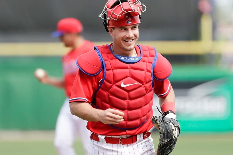 Phillies catcher J.T. Realmuto during spring training last March.