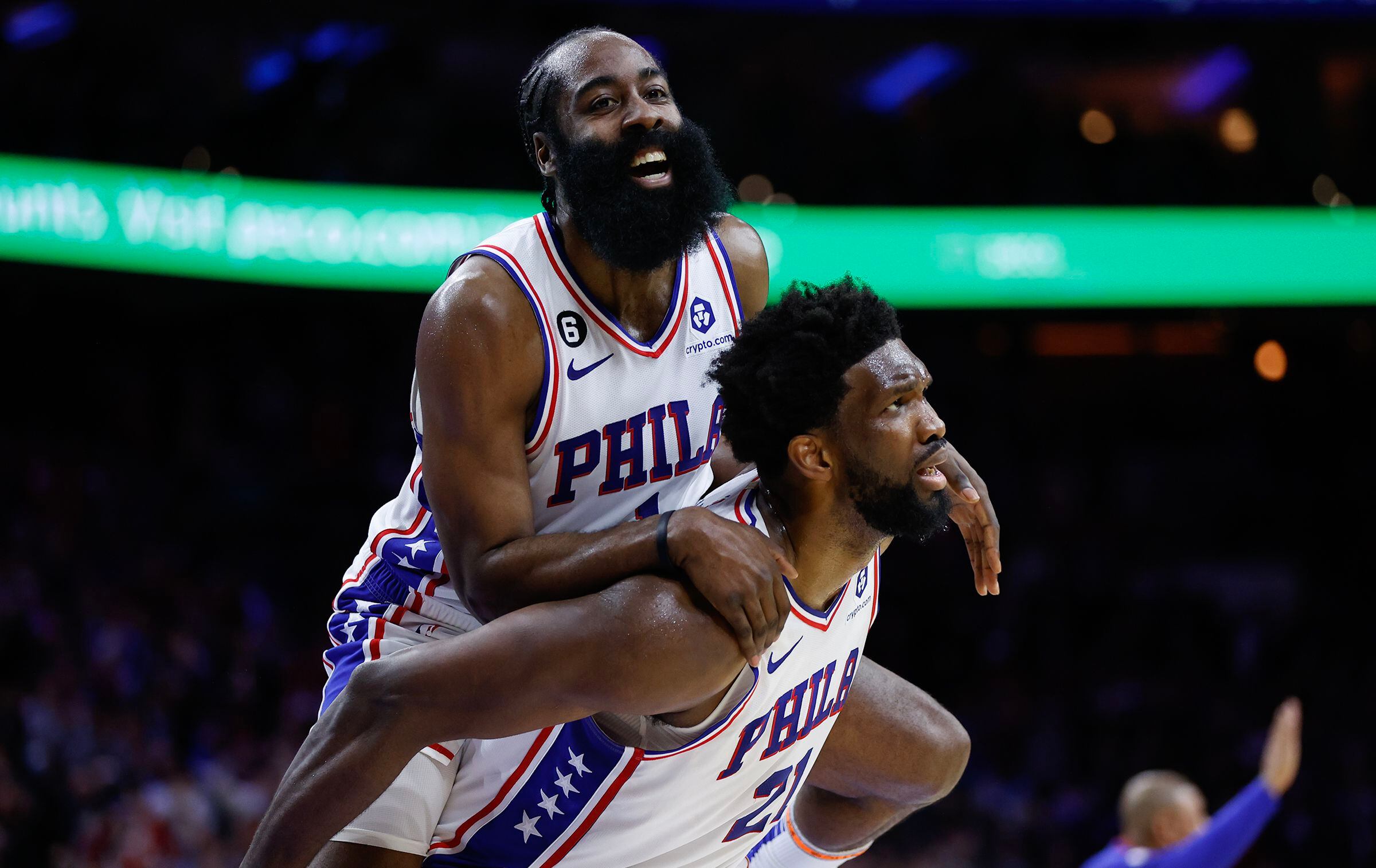 James Harden's triple-double, Joel Embiid's inside work power the